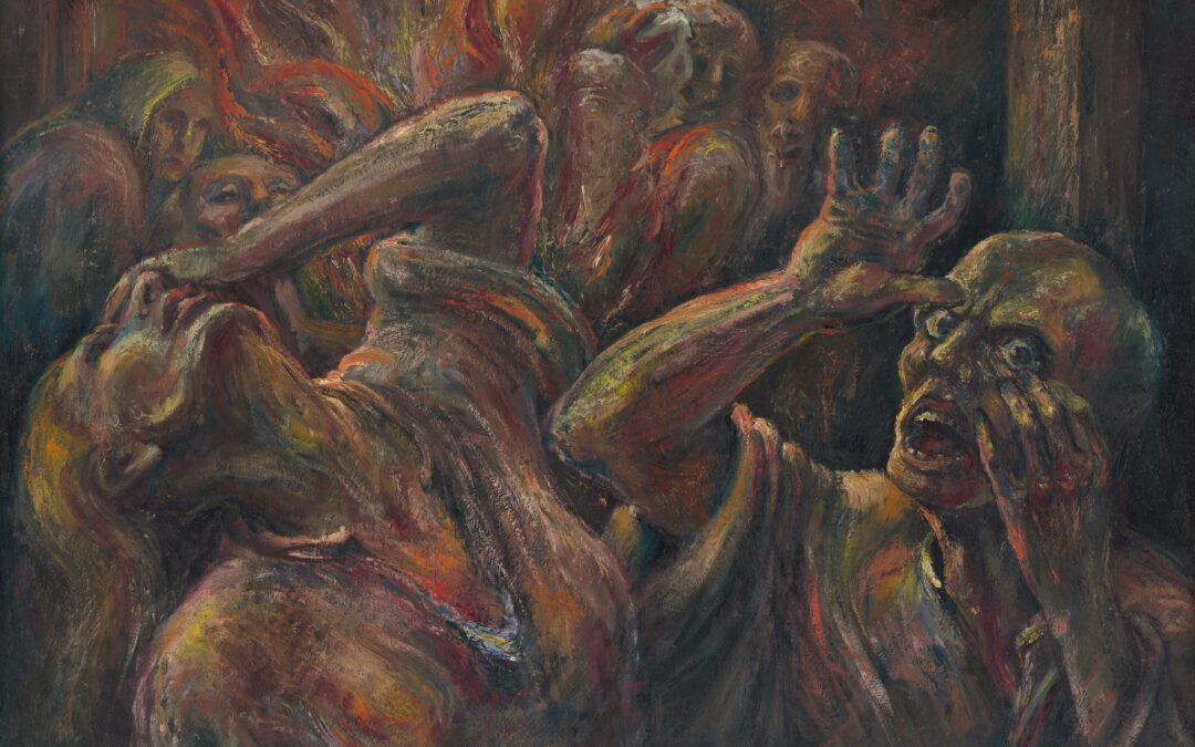 Painting of people experiencing panic attacks